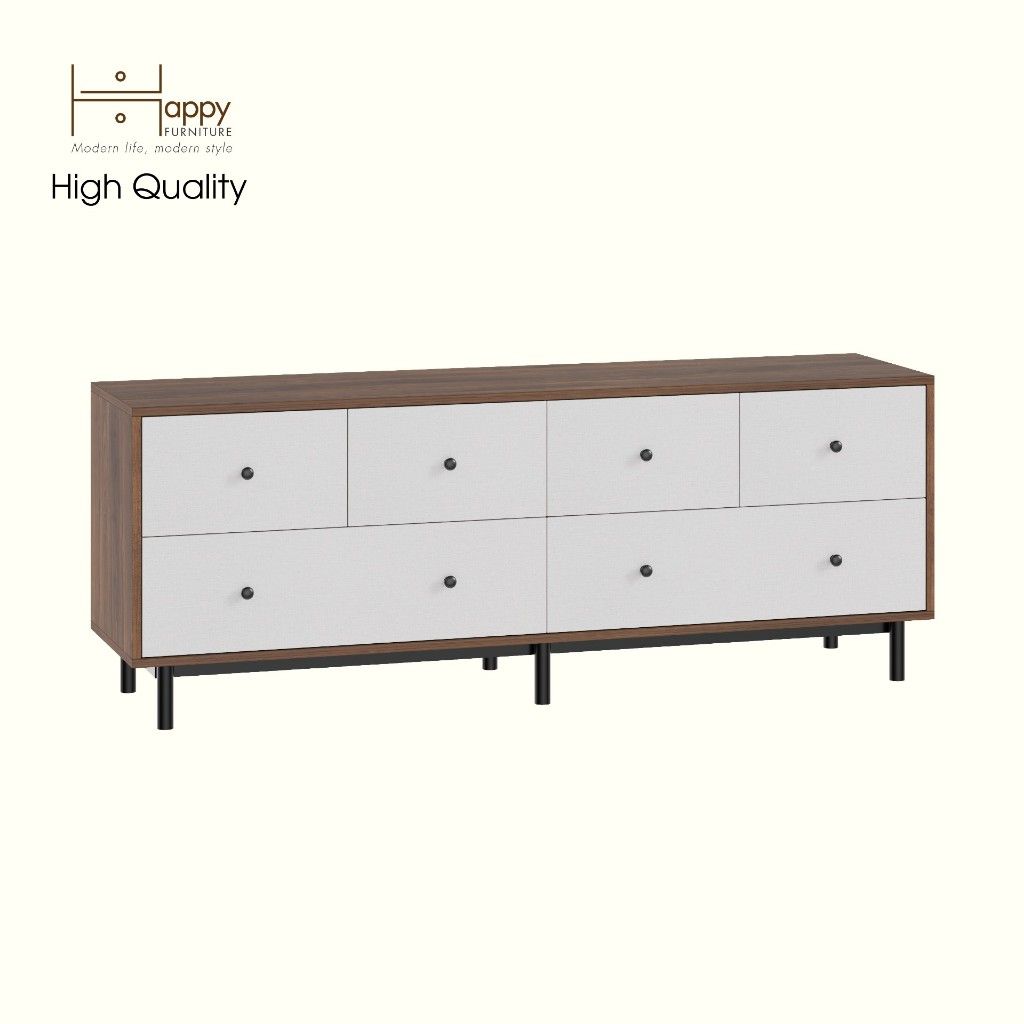 HAPPY FURNITURE , Tủ lưu trữ 6 ngăn kéo - LIVIK, THK_277 , 160cm x 40cm x 60cm DxRxC