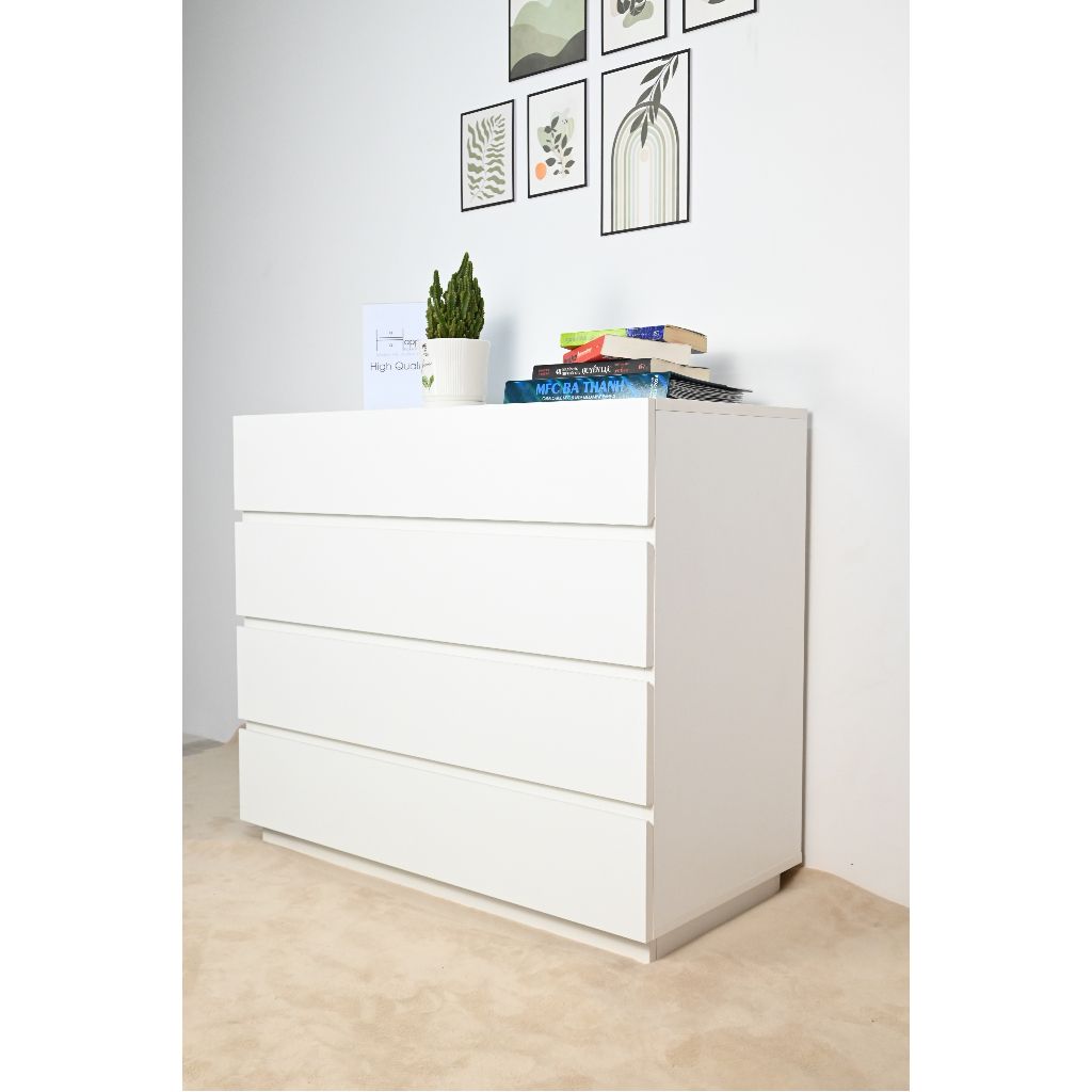 HAPPY FURNITURE , Tủ đựng đồ 4 ngăn kéo - MACRO , THK_039 , 92cm x 45cm x 80cm