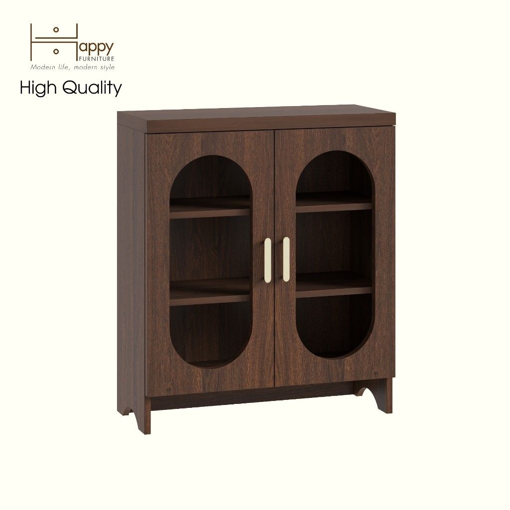 HAPPY FURNITURE , Tủ lưu trữ 2 cửa kính - CHEVY, TLT_047 , 70cm x 30cm x 82cm DxRxC