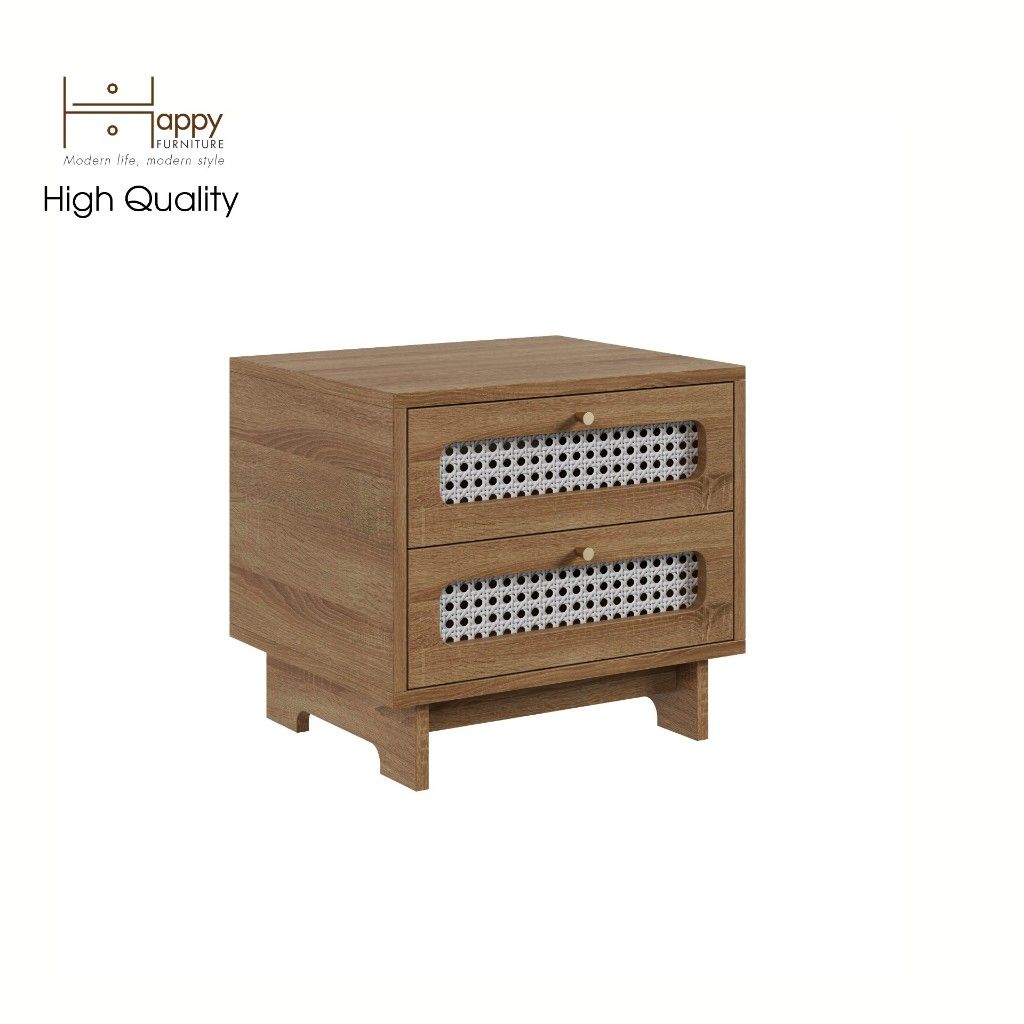 HAPPY FURNITURE , Táp đầu giường 2 ngăn - MEYDAN , THK_076 , 48cm x 40cm x 44cm