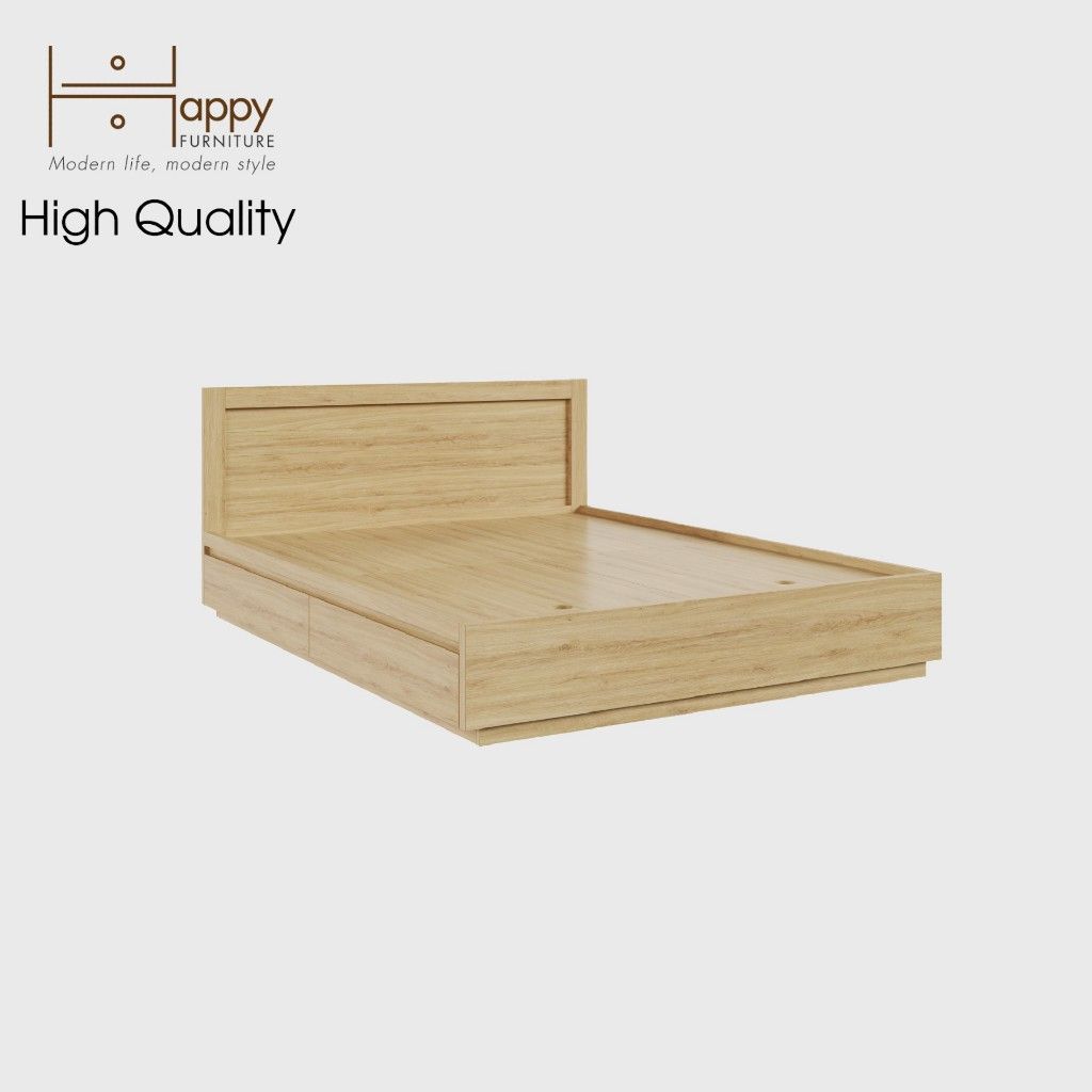 HAPPY FURNITURE , Giường ngủ 2 ngăn tủ kéo - MACRO , GNG_032 GNG_033 GNG_034 GNG_035 , 207cm x 32cm