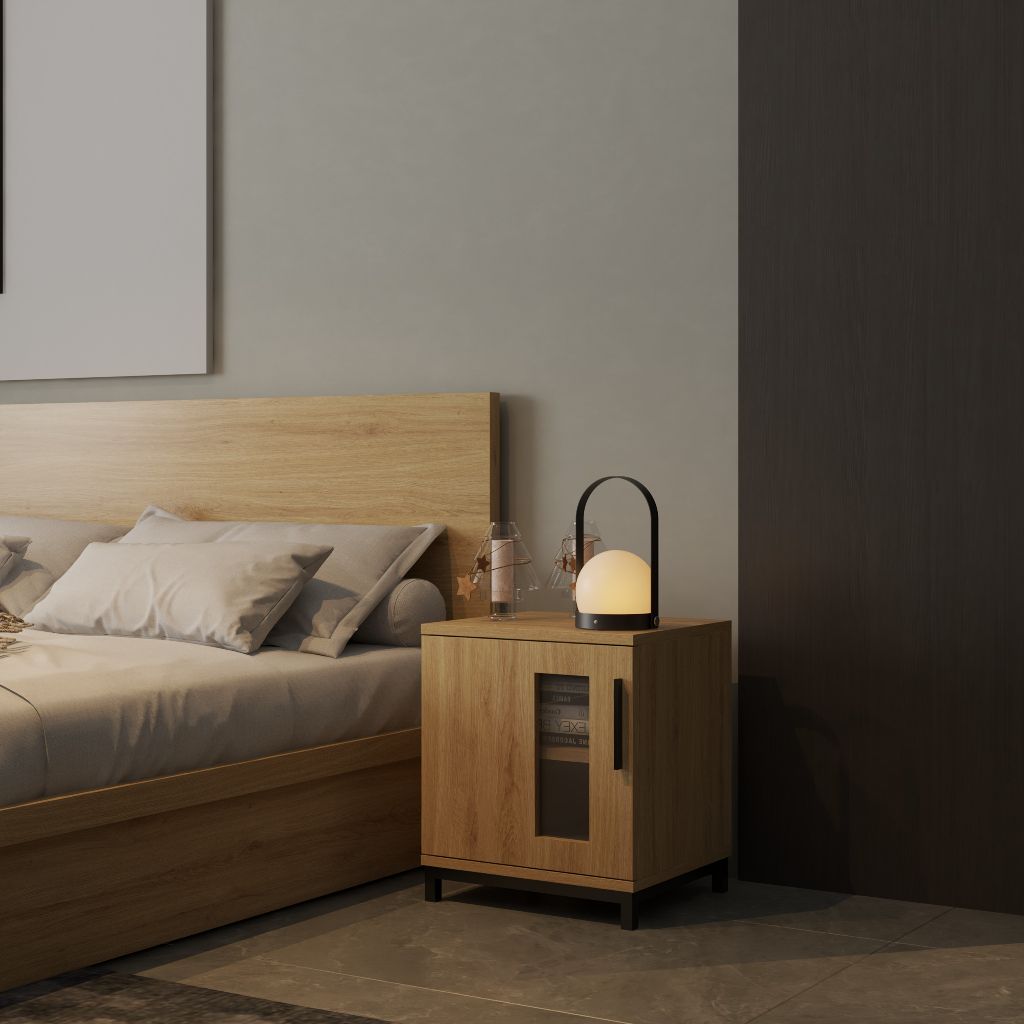 HAPPY FURNITURE , Táp đầu giường chân sắt - LOUIS , TCM_034 , 40cm x 35cm x 46cm