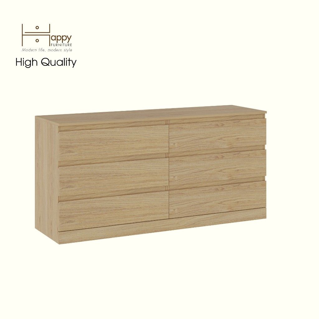 HAPPY FURNITURE , Tủ 6 ngăn kéo - DOOBIE , THK_004 , 160cm x 48cm x 78cm