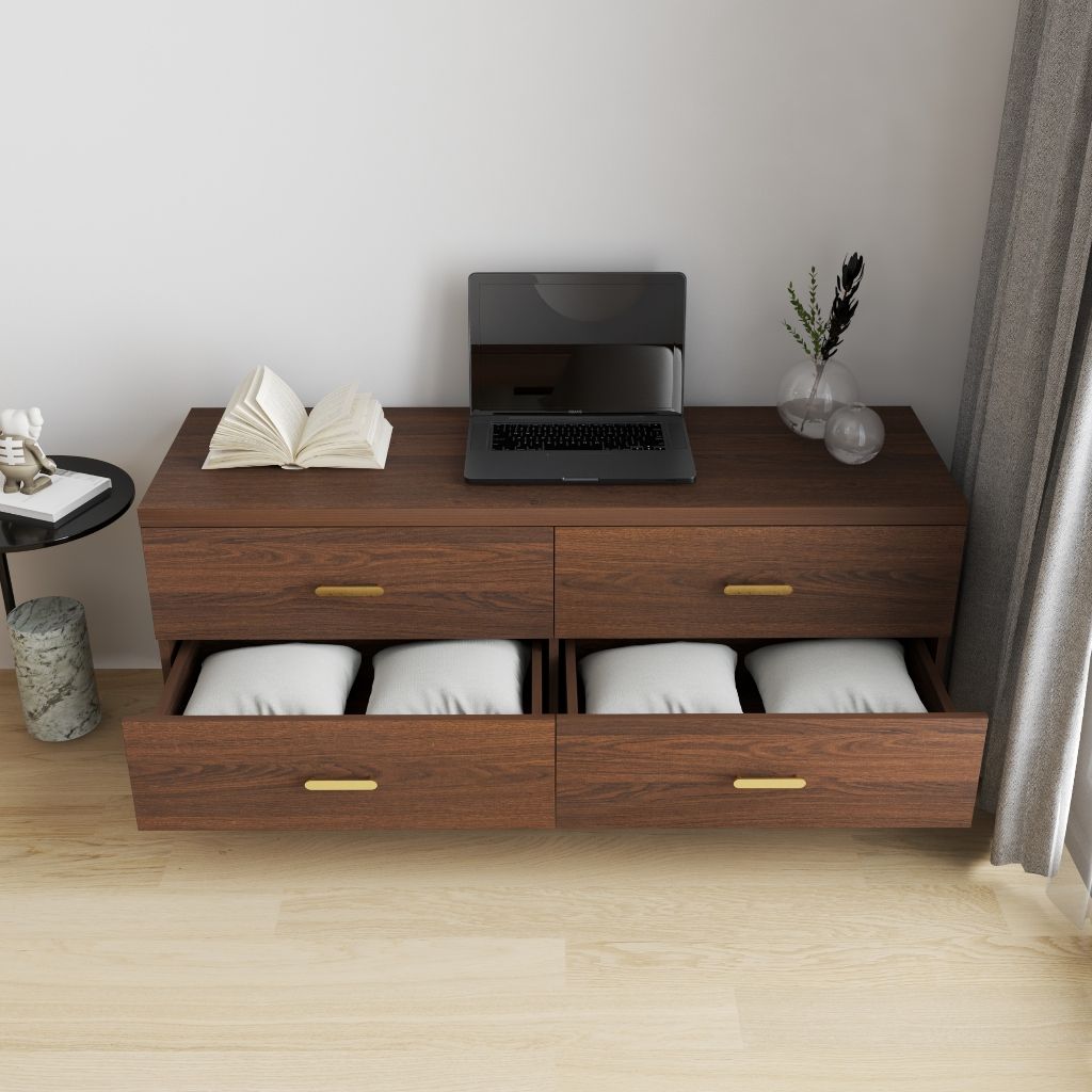 HAPPY FURNITURE , Tủ lưu trữ 6 ngăn kéo - CHEVY, THK_266 , 140cm x 45cm x 60cm DxRxC