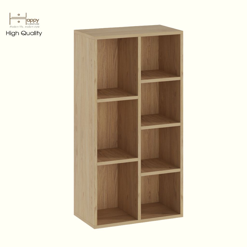 HAPPY FURNITURE ,Kệ sách 7 ngăn - CATY , KSA_094, 52cm x 28cm x 100cm DxRxC