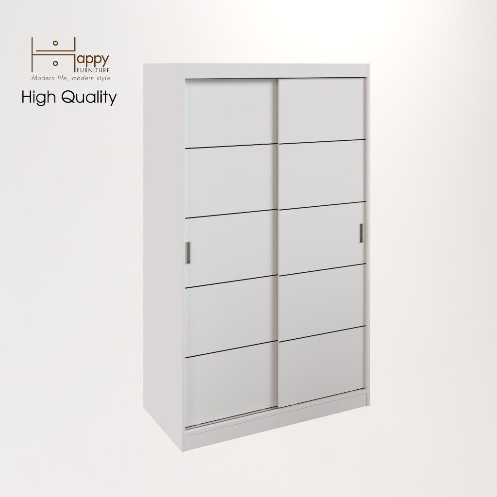 HAPPY FURNITURE , Tủ treo quần áo cửa lùa - RUNI , TCL_005 , 120cm x 60cm x 203cm