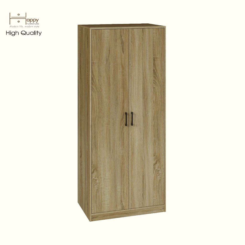 HAPPY FURNITURE , HEINEE - Tủ quần áo 2 cửa mở, TCM_216 , 80cm x 54cm x 190cm DxRxC, sản phẩm phổ thông