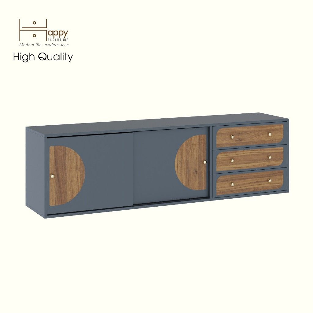 HAPPY FURNITURE , Kệ TV 2 cánh lùa - BANA , KTV_032 , 180cm x 40cm x 52cm