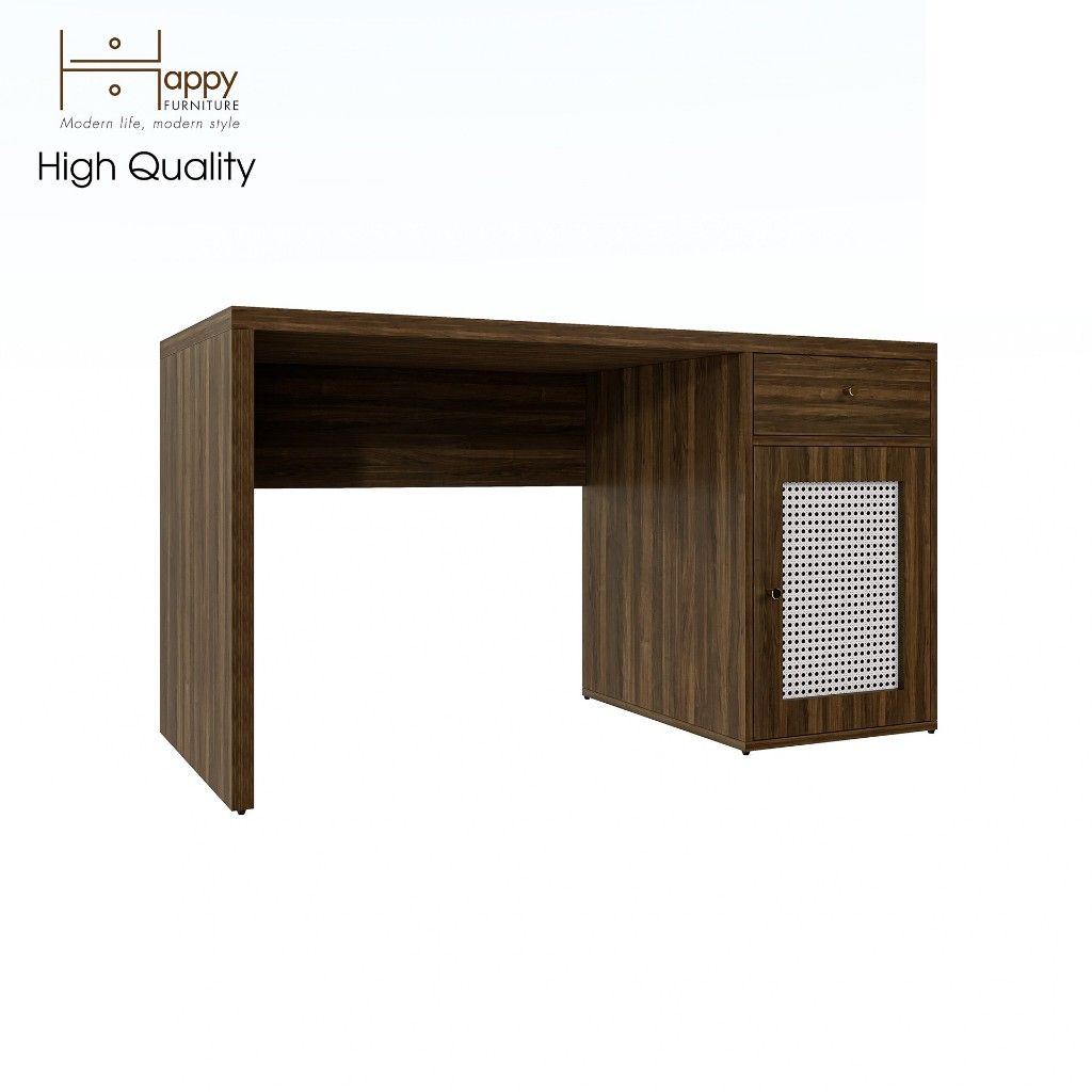 HAPPY FURNITURE , Bàn làm việc 1 ngăn kéo - ROTAN , BAN_071 , 140cm x 55cm x 75cm