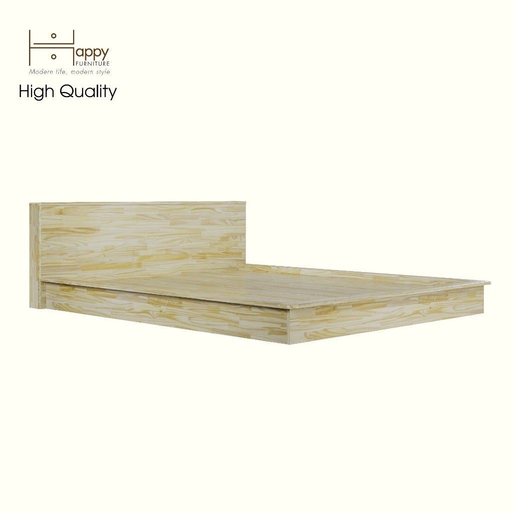 HAPPY FURNITURE , Gỗ tự nhiên , Giường ngủ bệt - YANNA , GNG_182 GNG_183 GNG_184 GNG_185 , 220cm x 19cm