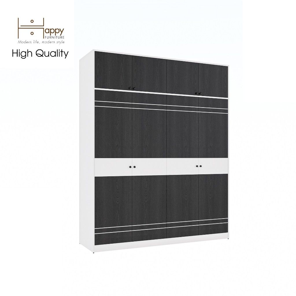 HAPPY FURNITURE , Tủ quần áo 8 cửa mở - TAKO , TCM_141 , 180cm x 54cm x 220cm