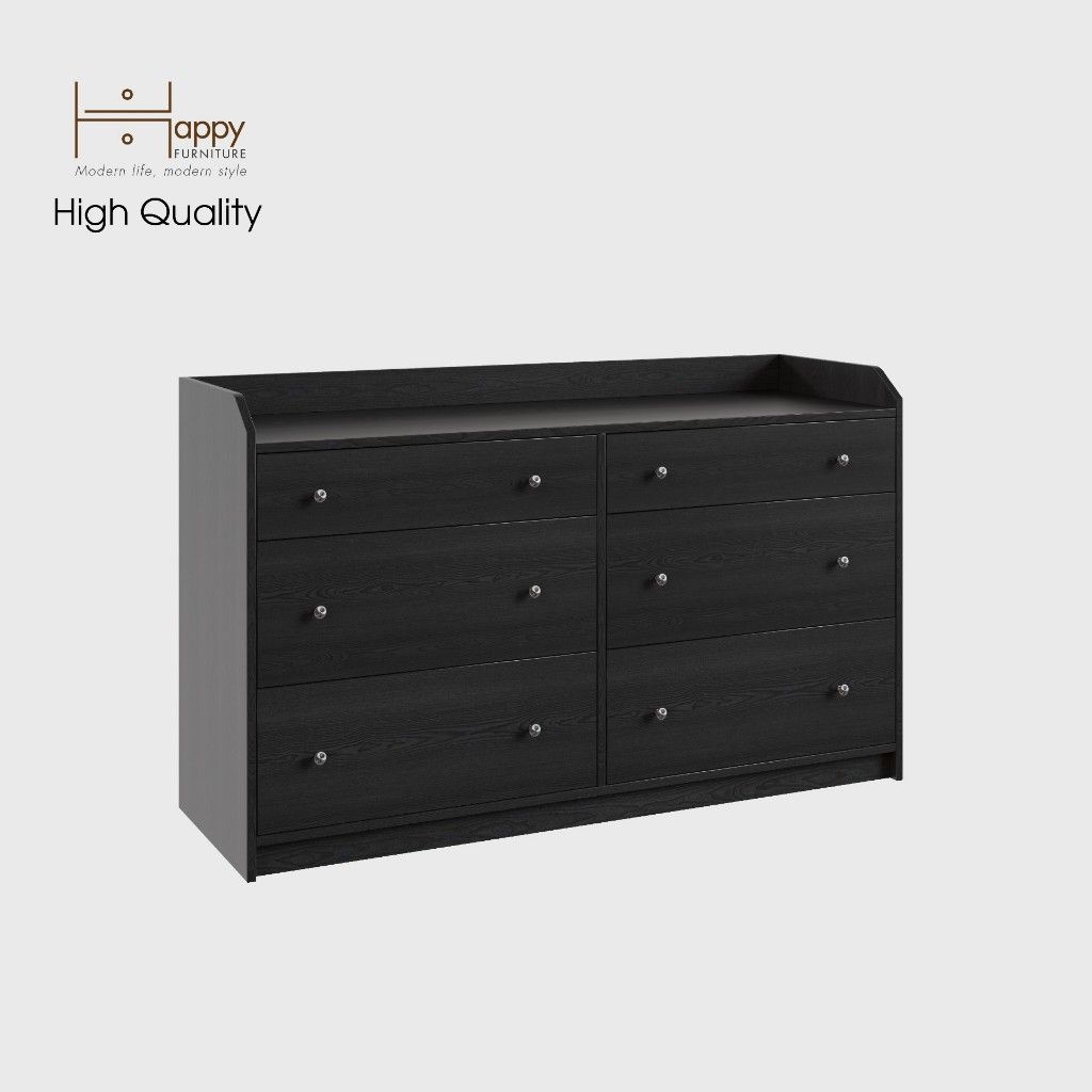 HAPPY FURNITURE , Tủ 3 tầng 6 ngăn kéo - CANA , THK_009 , 138cm x 46cm x 84cm