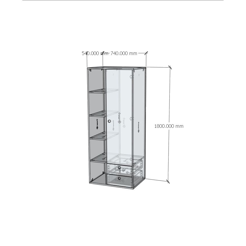 HAPPY FURNITURE , Gỗ tự nhiên , Tủ quần áo 1 cửa mở gỗ Plywood - SANARI , TCM_201 , 74cm x 54cm x 180cm DxRxC