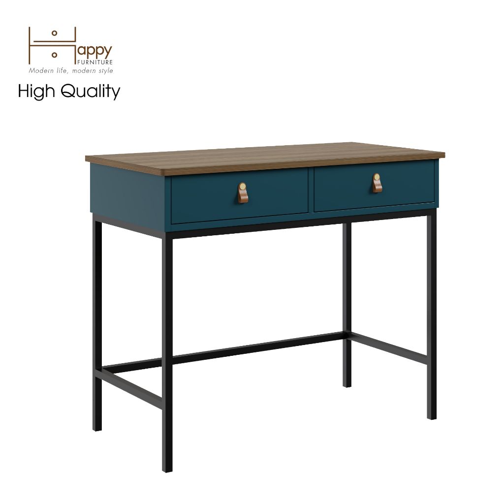 HAPPY FURNITURE , Bàn trang điểm chân sắt - NOMIA , BAN_039 , 90cm x 45cm x 75cm