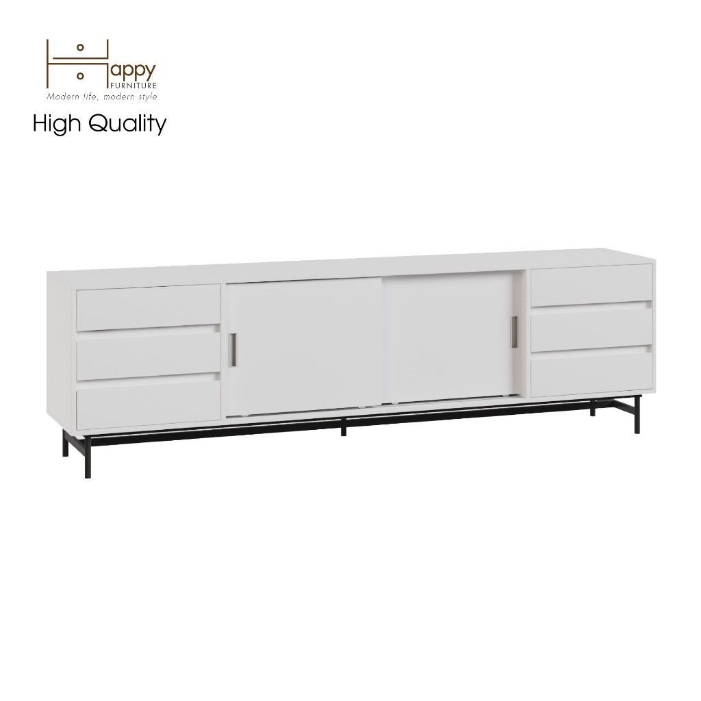 HAPPY FURNITURE , Kệ TV 2 cửa lùa - LUCA , KTV_015 , 220cm x 42cm x 65cm