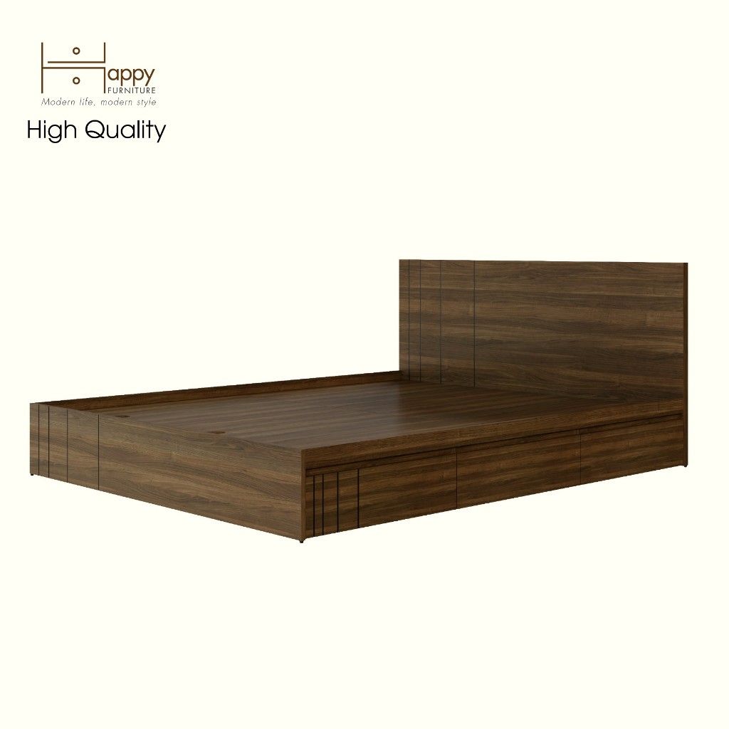 HAPPY FURNITURE , Giường ngủ 3 ngăn kéo - JOVIE , GNG_150 GNG_151 GNG_152 GNG_153 , 205cm x 28cm