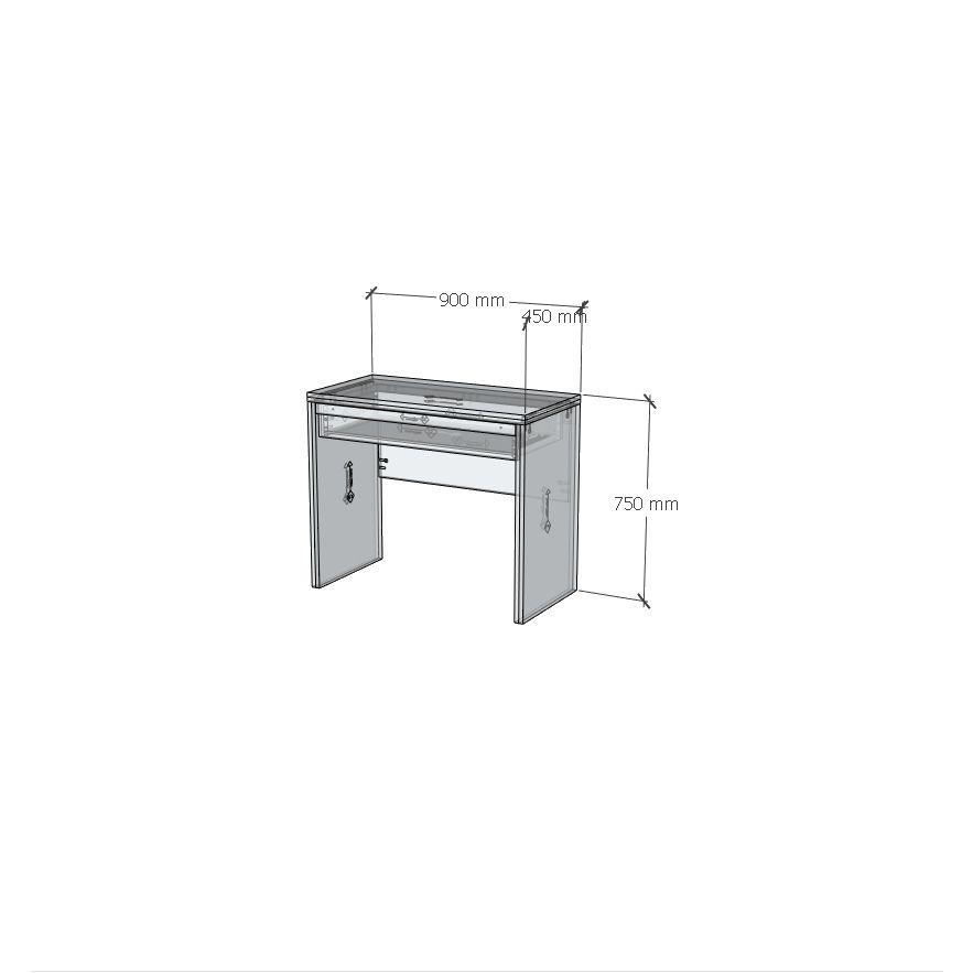 HAPPY FURNITURE , Bàn trang điểm 1 ngăn kéo - MAVIS , BAN_081 , 90cm x 45cm x 75cm