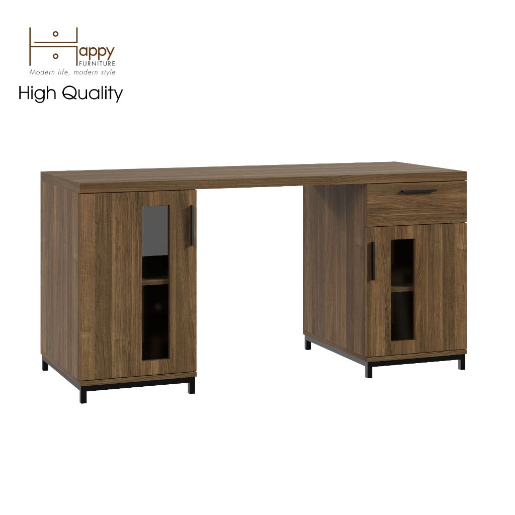 HAPPY FURNITURE , Bàn làm việc chân sắt - LOUIS , BAN_034 , 150cm x 60cm x 75cm