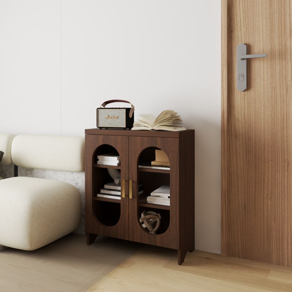 HAPPY FURNITURE , Tủ lưu trữ 2 cửa kính - CHEVY, TLT_047 , 70cm x 30cm x 82cm DxRxC