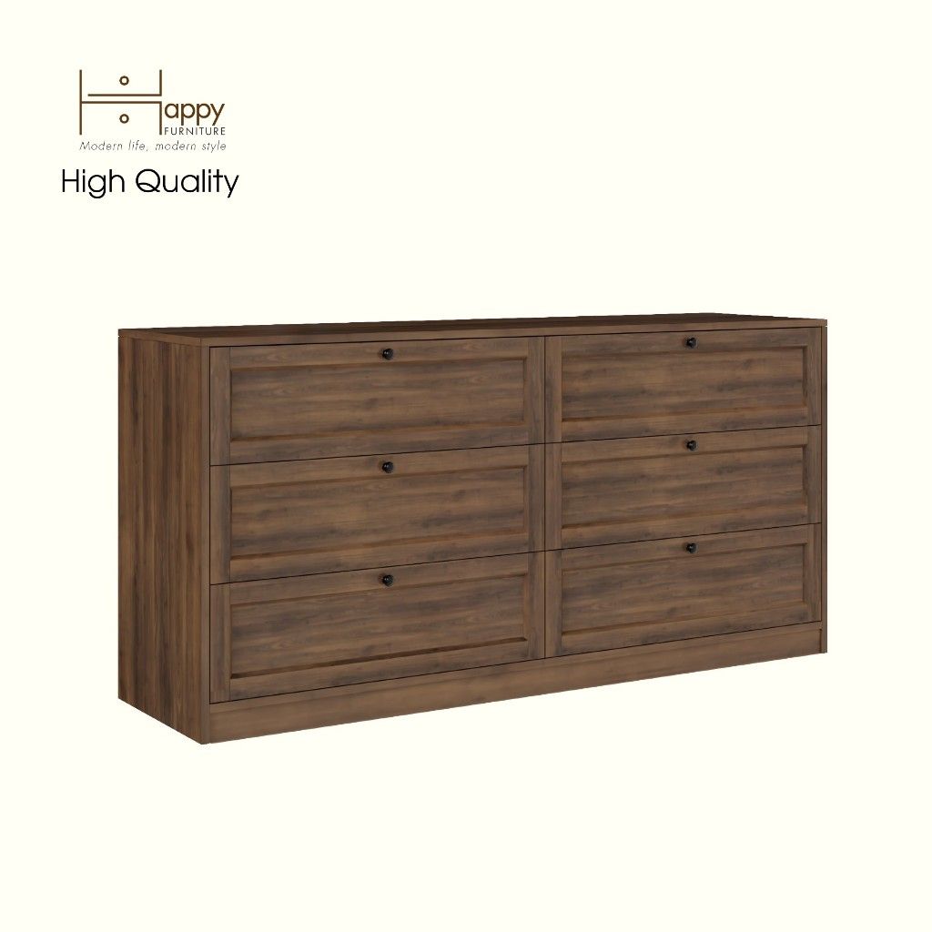 HAPPY FURNITURE , MATTA - Tủ lưu trữ 6 ngăn kéo, THK_225 , 160cm x 45cm x 79cm DxRxC