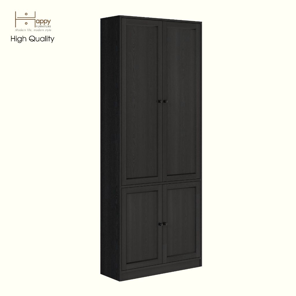 HAPPY FURNITURE , MATTA - Kệ sách 6 tầng 4 cửa mở , KSA_070 , 80cm x 28cm x 200cm DxRxC