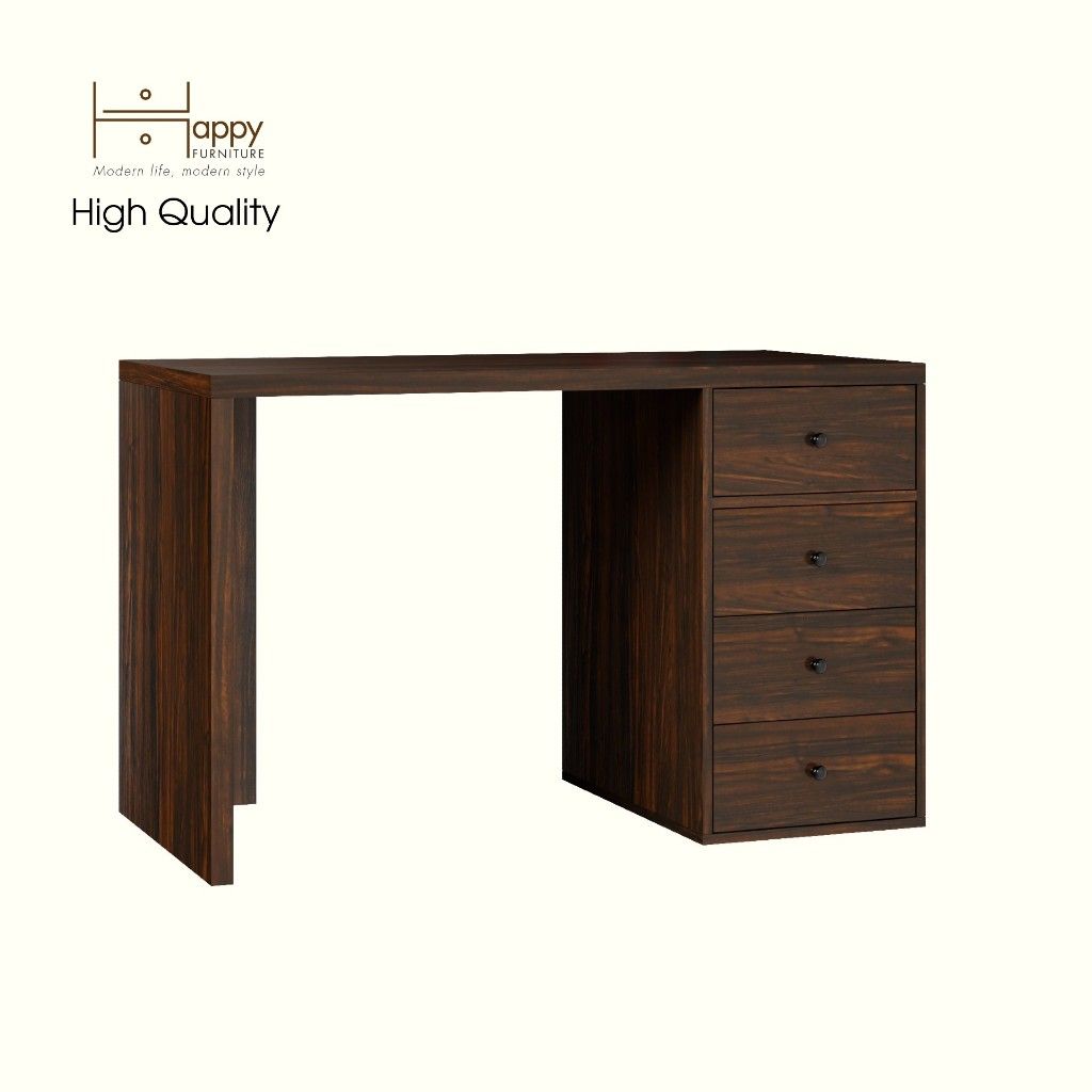 HAPPY FURNITURE , ZACY - Bàn làm việc 4 ngăn kéo, BAN_121 , 120cm x 55cm x 75cm DxRxC, Sản phẩm phổ thông