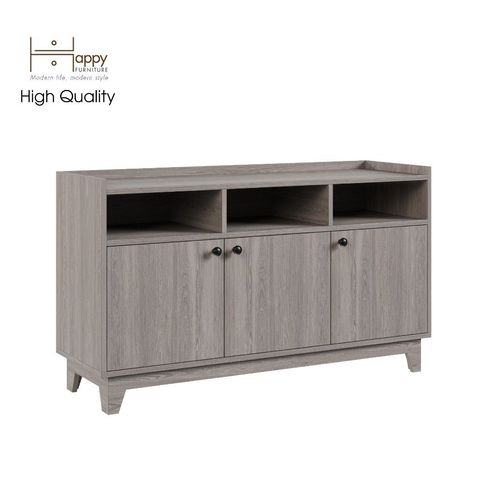 HAPPY FURNITURE , Tủ lưu trữ 3 cửa mở - KINA , TCM_040 , 124cm x 40cm x 72cm