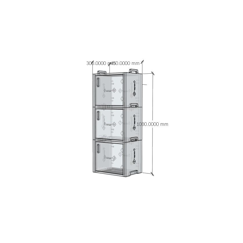 HAPPY FURNITURE , Gỗ tự nhiên , Tủ lưu trữ 3 cửa mở gỗ Plywood - GAMOR , TCM_205 , 45cm x 30cm x 112cm DxRxC