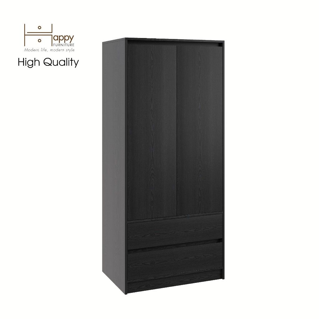 HAPPY FURNITURE , Tủ treo quần áo 2 ngăn kéo - SALY , TCM_011 , 80cm x 52cm x 180cm
