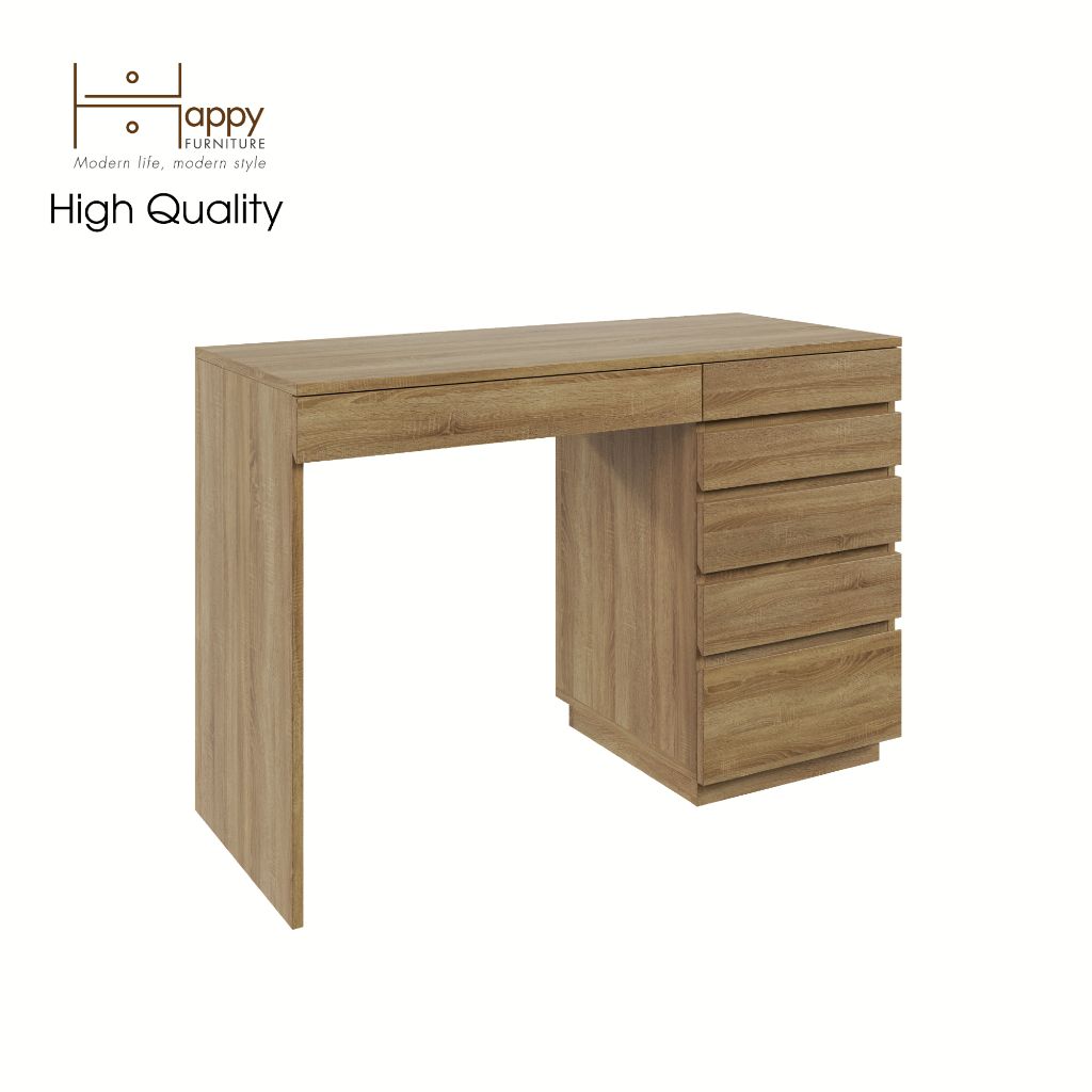 HAPPY FURNITURE , Bàn làm việc 6 ngăn kéo - MACRO , BAN_009 , 110cm x 45cm x 73cm