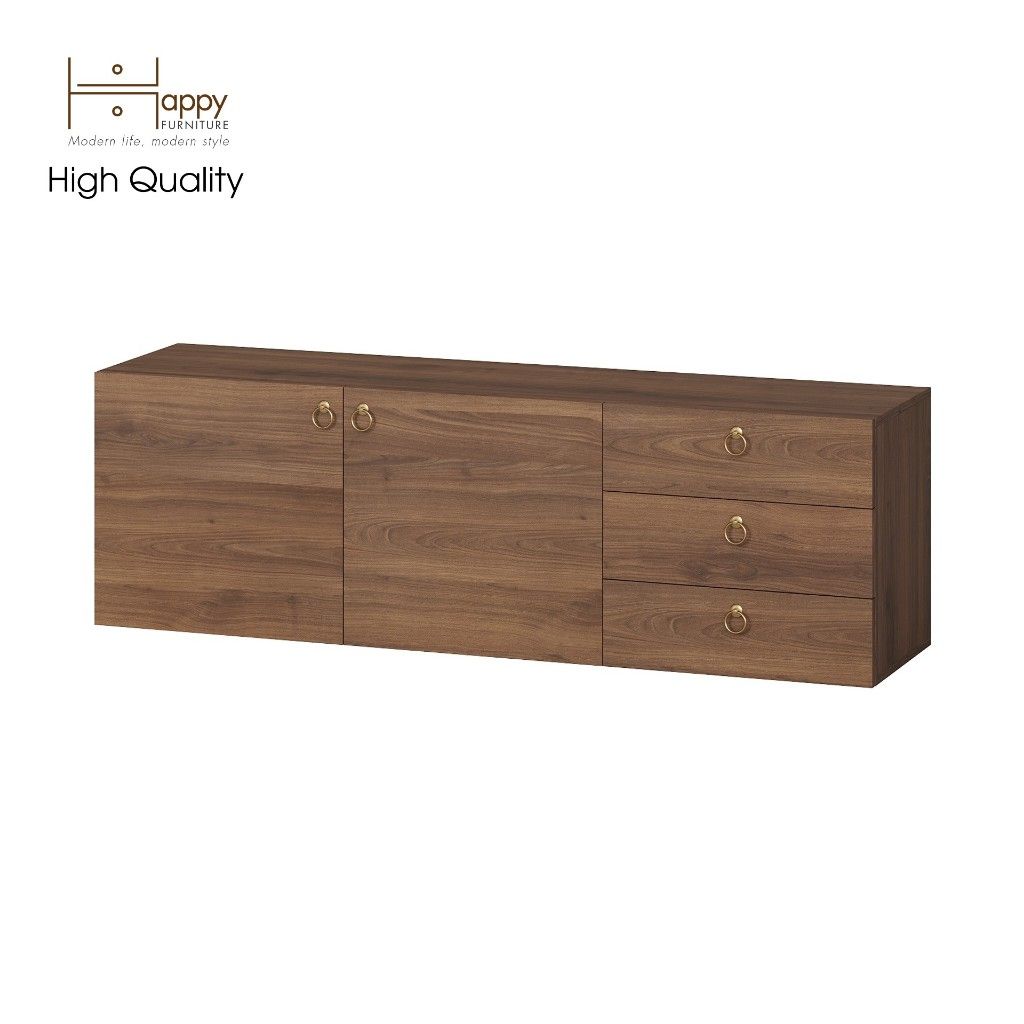 HAPPY FURNITURE , Kệ Tivi 3 ngăn kéo 2 cửa mở - WESLEY , KTV_004 , 160cm x 40cm x 50cm