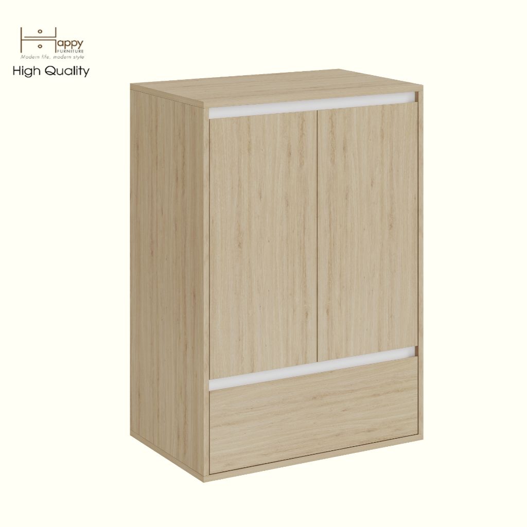 HAPPY FURNITURE , Tủ lưu trữ 2 cửa mở 1 ngăn kéo - ELIS , TCM_284 , 70cm x 45cm x 100cm DxRxC