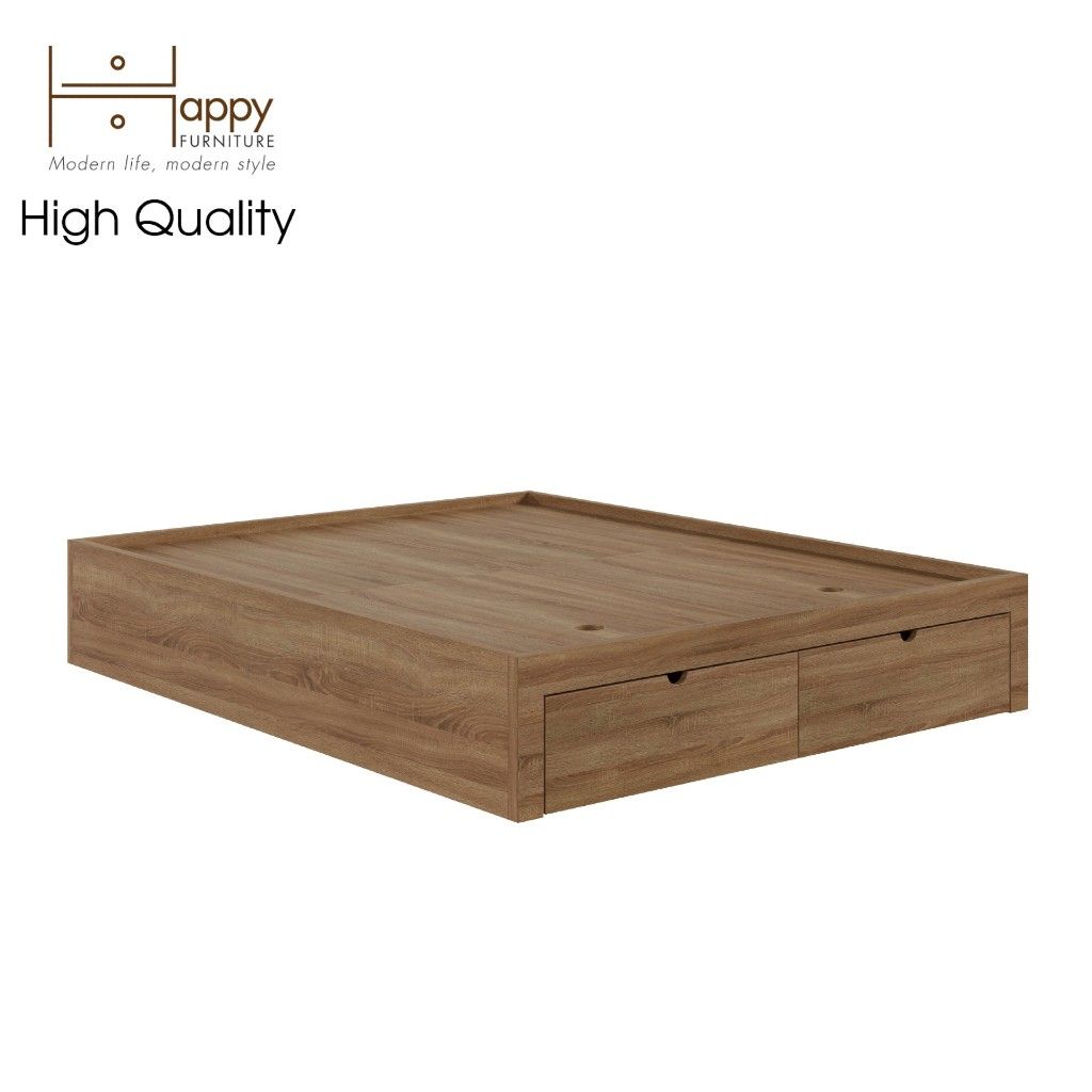 HAPPY FURNITURE , Giường ngủ 2 ngăn kéo - CIRCLE , GNG_085 GNG_086 GNG_087 GNG_088 , 207cm x 35cm