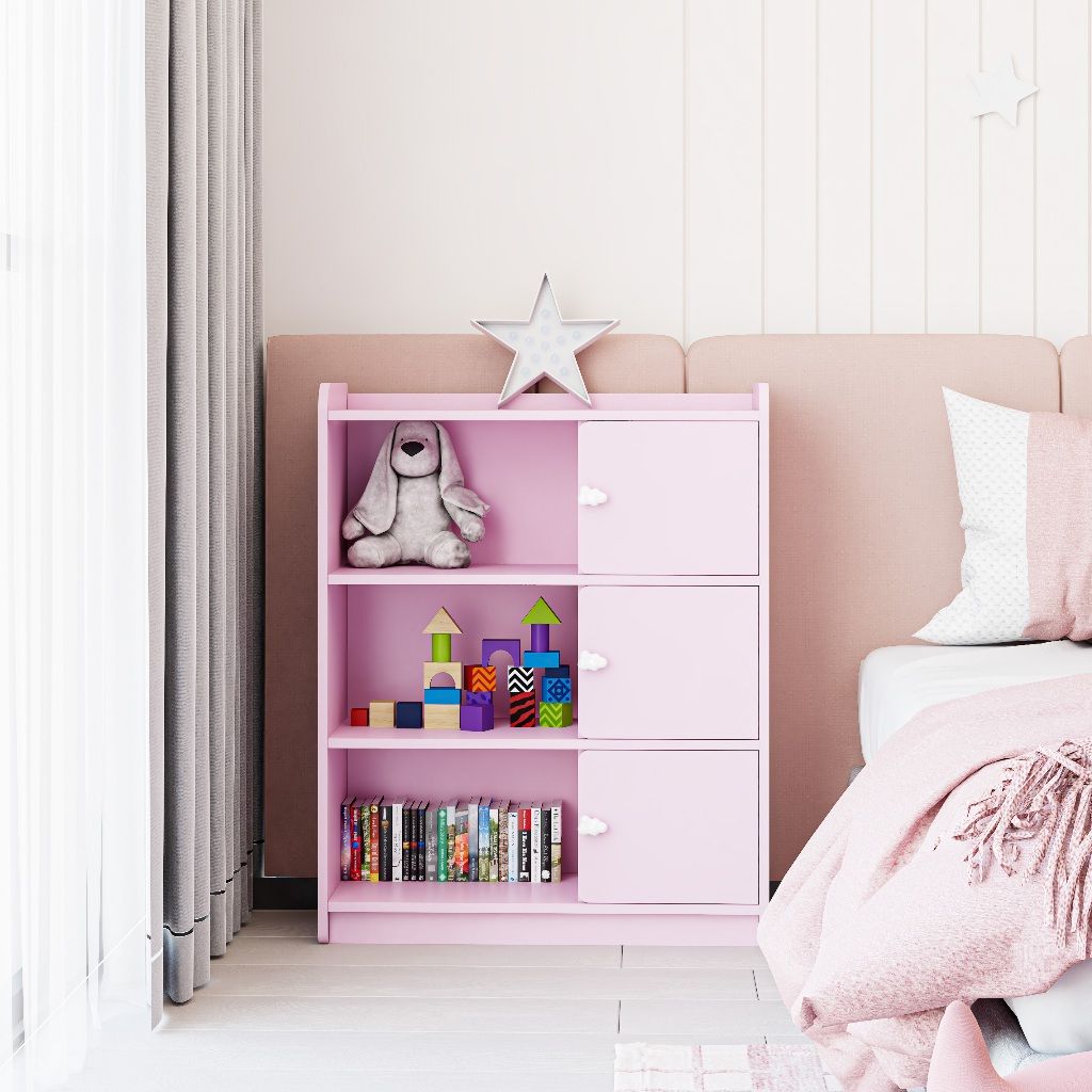 HAPPY FURNITURE , Tủ lưu trữ 3 cửa mở cho trẻ em - KID , TLT_009 , 80cm x 32cm x 100cm