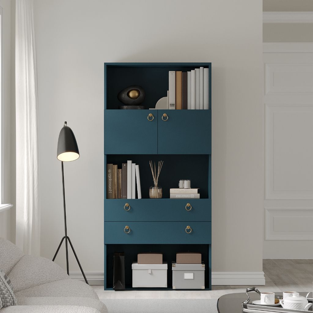 HAPPY FURNITURE , kệ sách 6 tầng - WESLEY , KSA_014 , 80cm x 28cm x 170cm