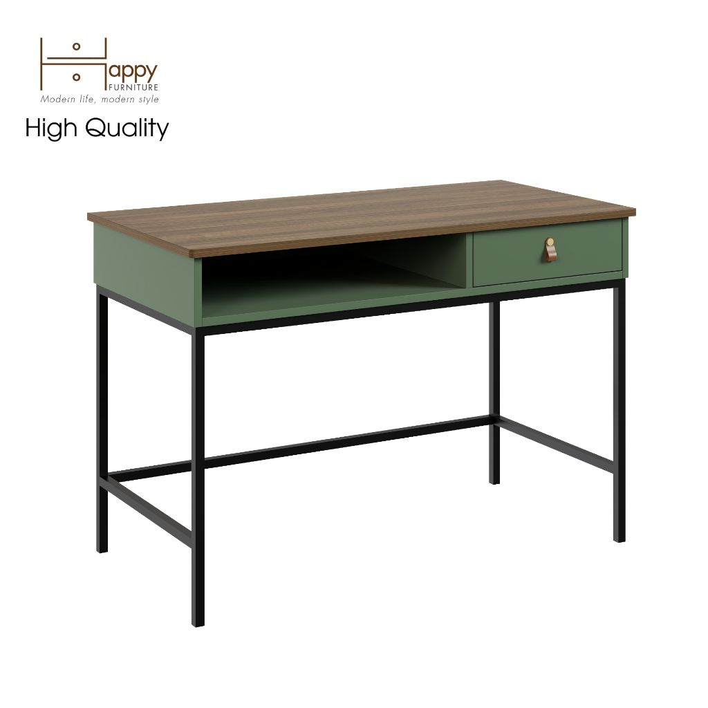 HAPPY FURNITURE , Bàn làm việc đơn chân sắt - NOMIA , BAN_038 , 110cm x 55cm x 75cm