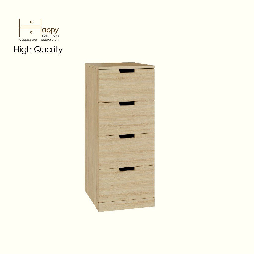 HAPPY FURNITURE , Tủ lưu trữ 4 ngăn kéo - LILY , THK_101 , 40cm x 47cm x 98cm