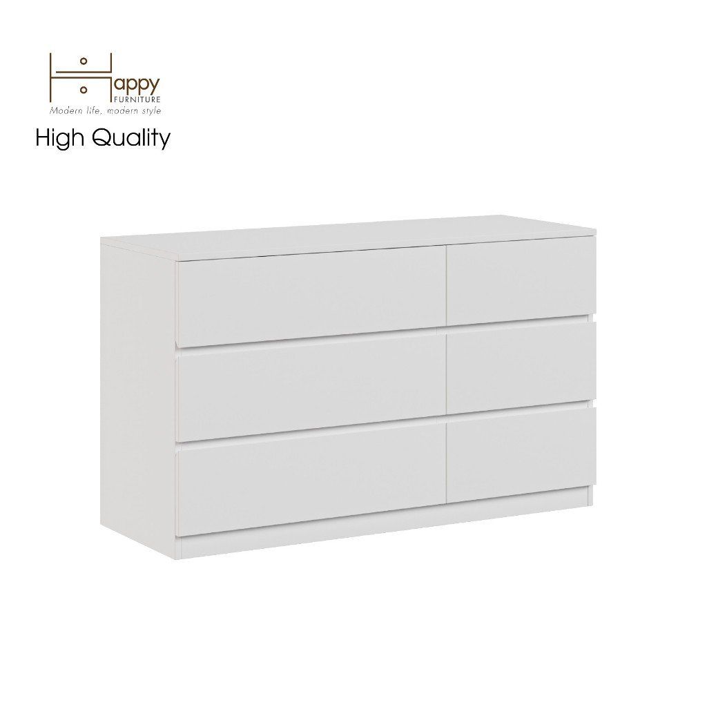 HAPPY FURNITURE , Tủ lưu trữ 6 ngăn kéo - LILY , THK_090 , 120cm x 45cm x 72cm