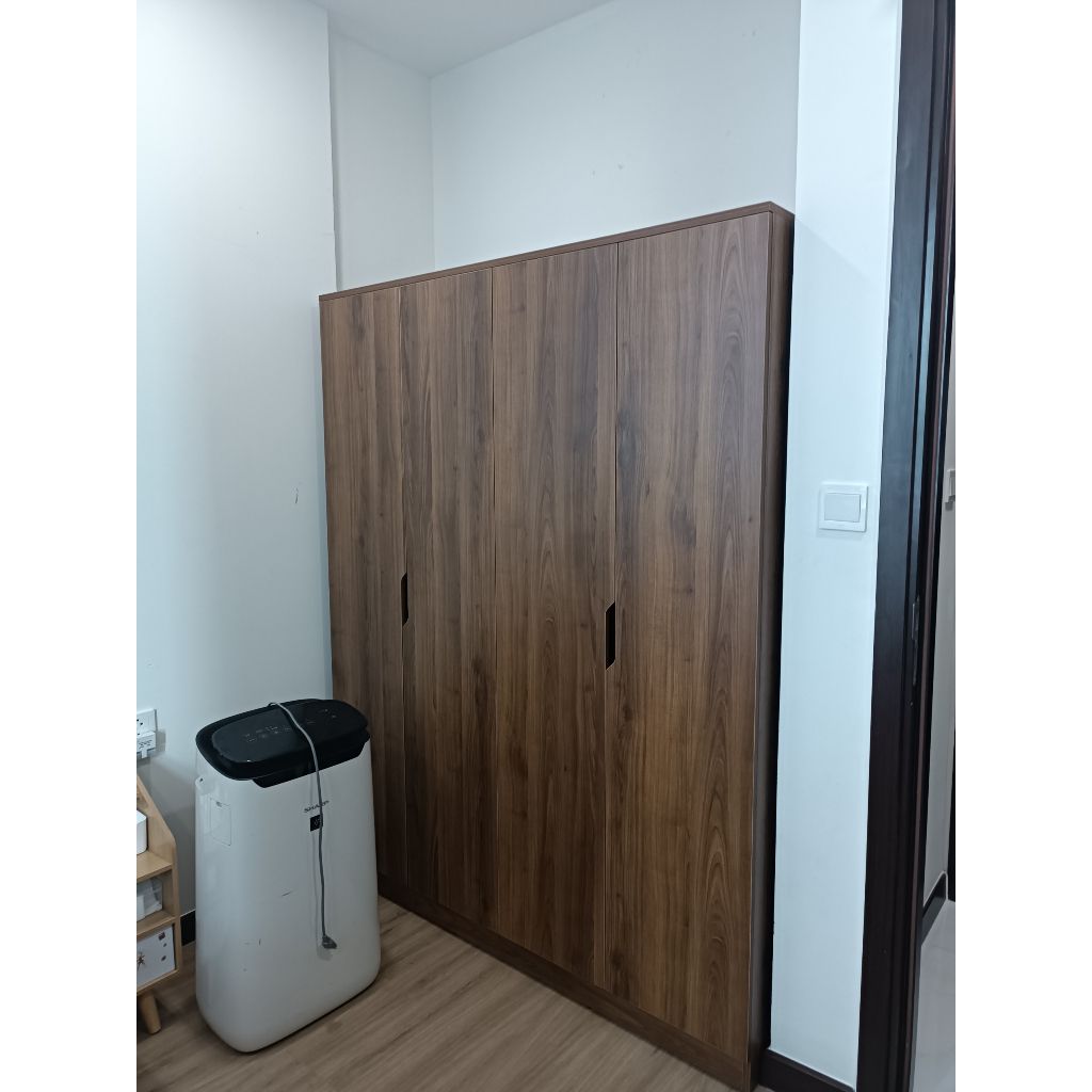 HAPPY FURNITURE , Tủ quần áo 4 cửa mở 4 ngăn kéo - DASH , TCM_023 , 140cm x 58cm x 180cm