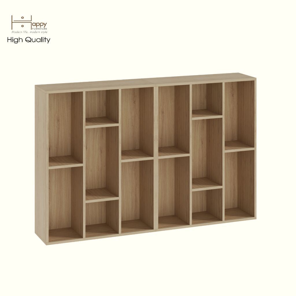 HAPPY FURNITURE ,COMBO 2 kệ sách 7 ngăn - CATY , KSA_097 , 154cm x 28cm x 100cm DxRxC
