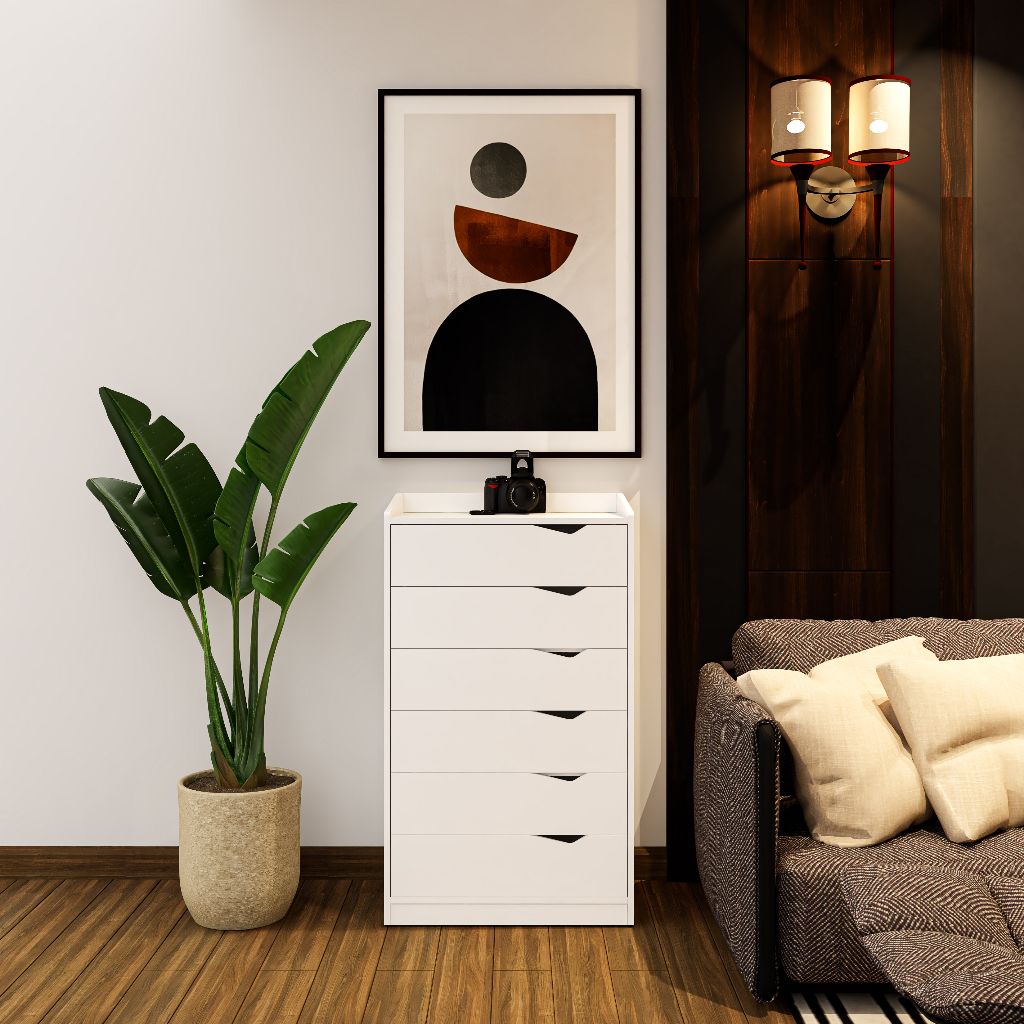 HAPPY FURNITURE , Tủ lưu trữ 6 ngăn kéo - WINNI , THK_139 , 70cm x 45cm x 120cm