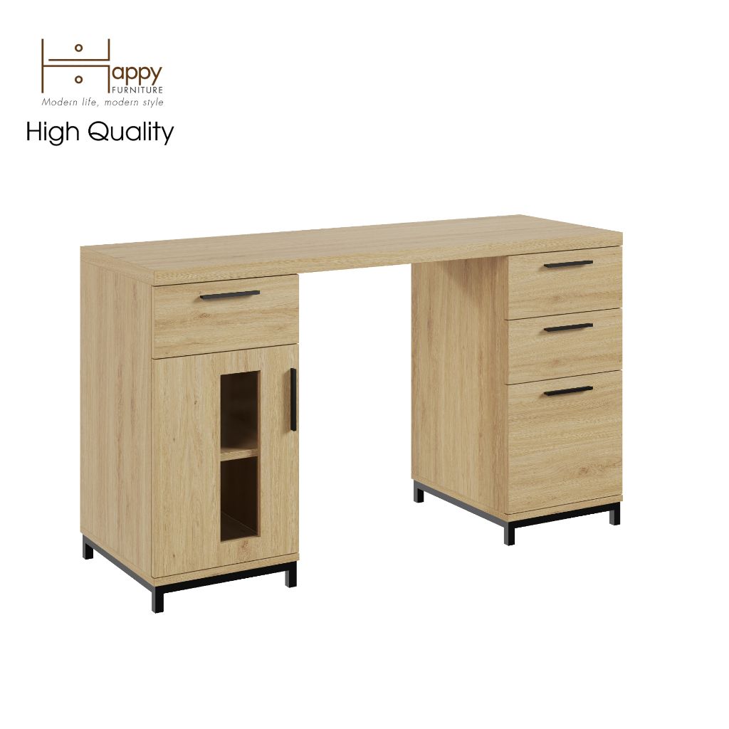 HAPPY FURNITURE , Bàn trang điểm chân sắt - LOUIS , BAN_036 , 130cm x 45cm x 75cm