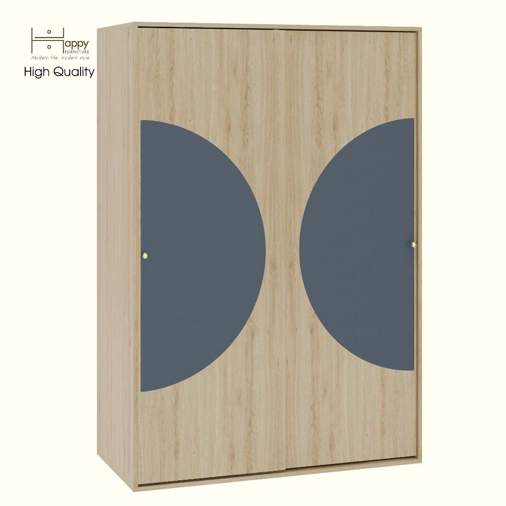 HAPPY FURNITURE , Tủ quần áo 2 cánh lùa - BANA , TCL_029 , 120cm x 59cm x 176cm