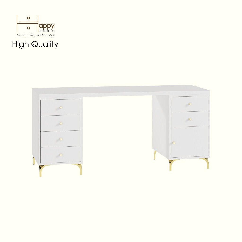 HAPPY FURNITURE ,Bàn làm việc 1 cửa mở 6 ngăn kéo - HAPPI, BAN_138 BAN_139 , 59cm x 75cm RxC