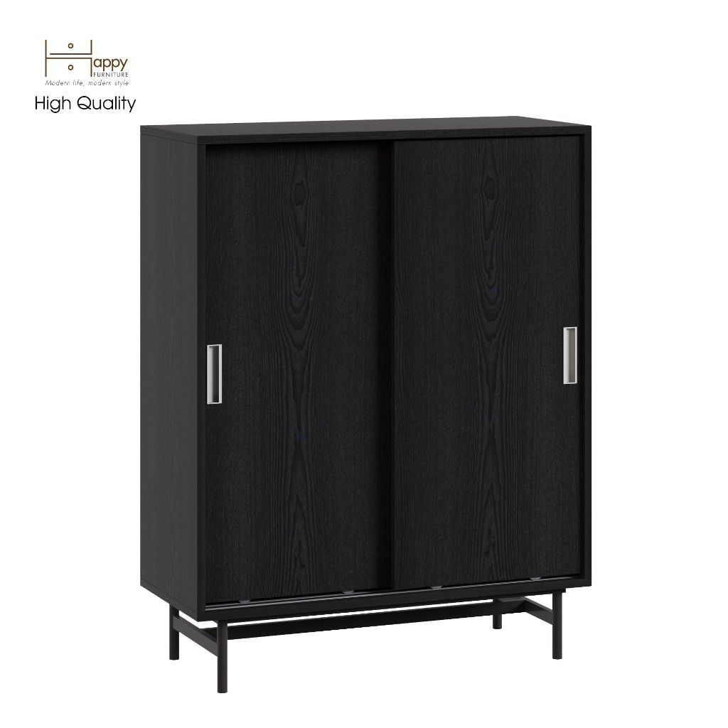 HAPPY FURNITURE , Tủ lưu trữ 2 cánh lùa chân sắt - LUCA , TCL_017 , 86cm x 36cm x 110cm