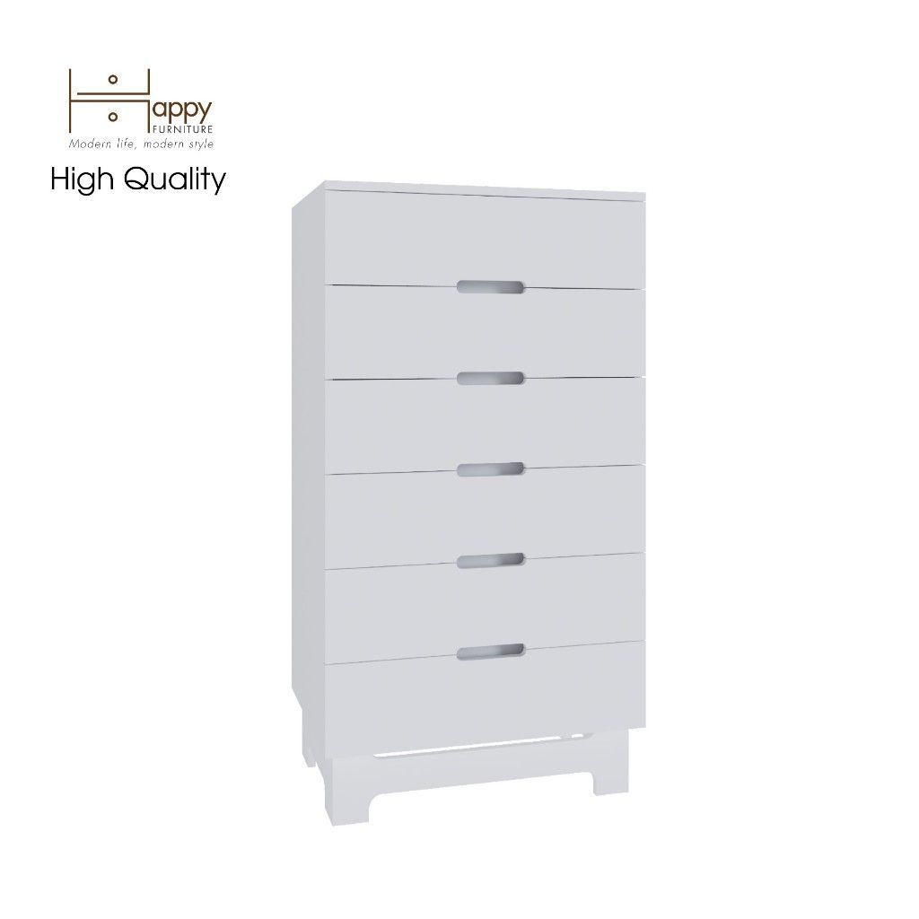 HAPPY FURNITURE , Tủ lưu trữ 6 ngăn kéo - MOLLY , THK_105 , 64cm x 45cm x 120cm