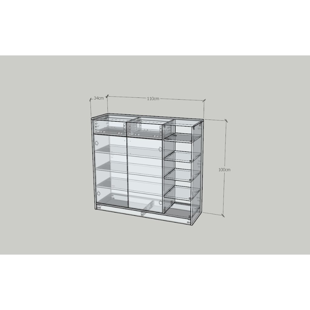 HAPPY FURNITURE , HEINEE - Tủ lưu trữ 2 cửa mở 2 ngăn kéo, TCM_215 , 110cm x 34cm x 100cm DxRxC, sản phẩm phổ thô