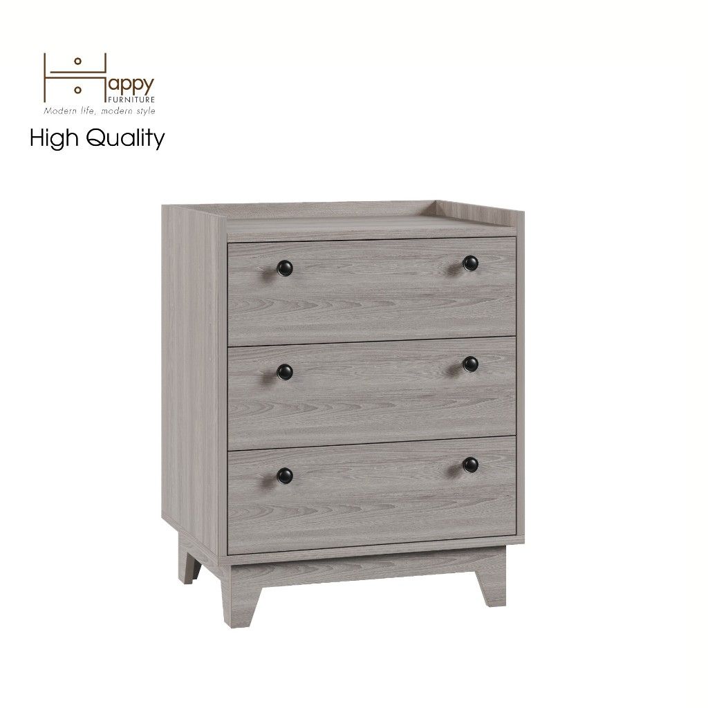 HAPPY FURNITURE , Tủ đựng đồ 3 ngăn kéo - KINA , THK_074 , 60cm x 45cm x 75cm
