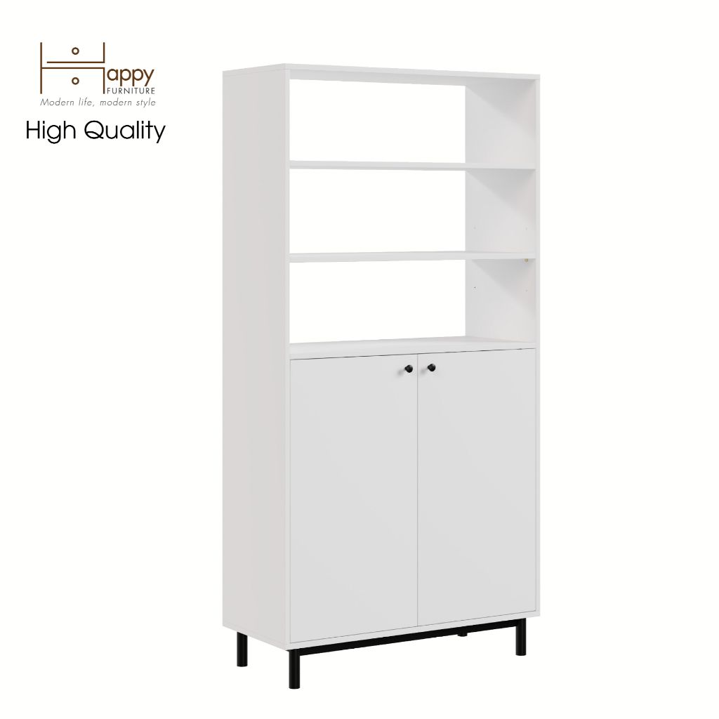 HAPPY FURNITURE , Kệ sách 6 tầng chân sắt - CATY , KSA_017 , 90cm x 40cm x 180cm