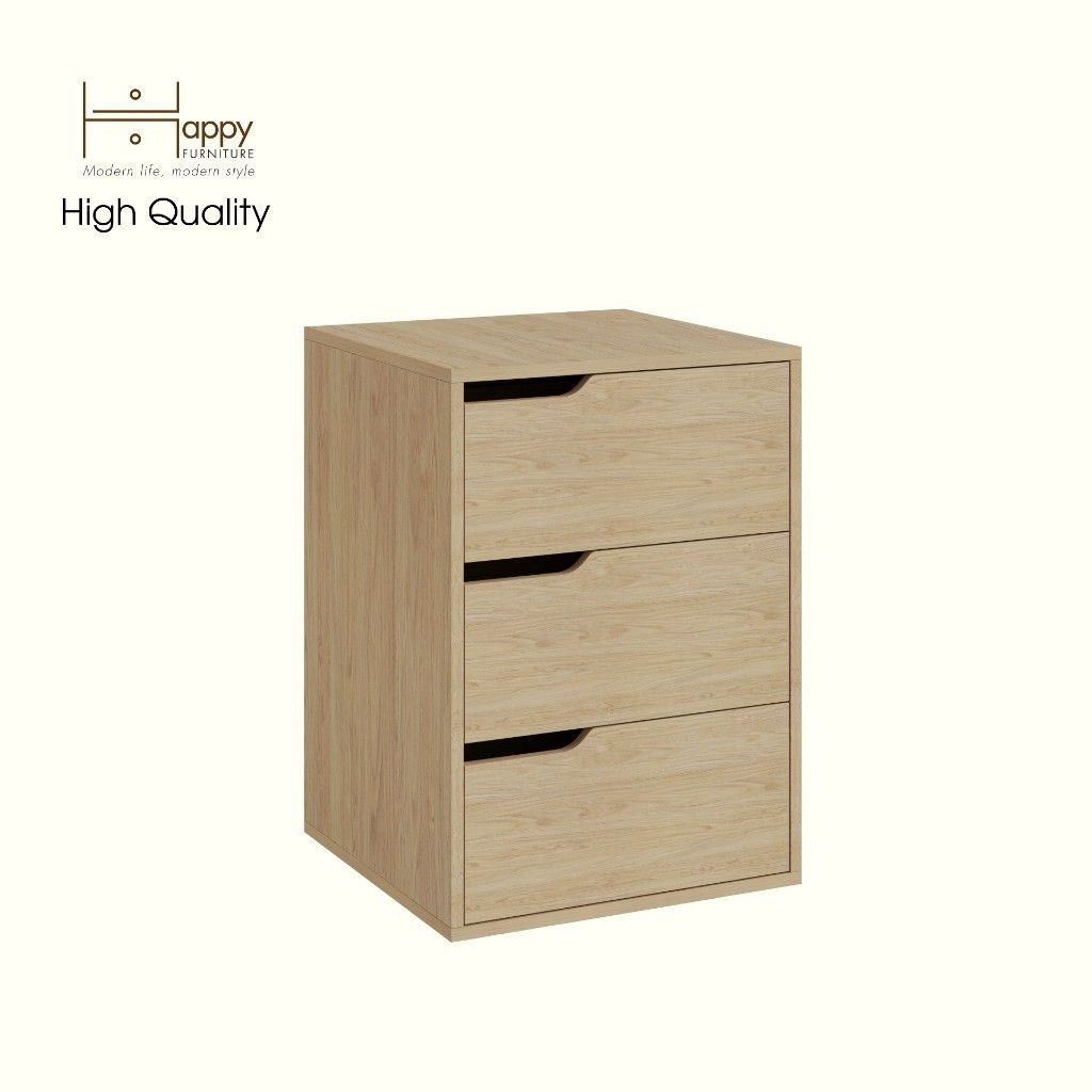 HAPPY FURNITURE , Tủ lưu trữ 3 ngăn kéo - ASO, THK_340 , 50cm x 50cm x 70cm DxRxC